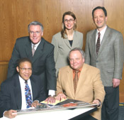 Shown from left are Donald Snider, president and chief executive officer, Paper Plas, and Federal-Mogul's Mike Fisher, Dawn New-Echlin, Tom Conaghan and Jim Jacobs.